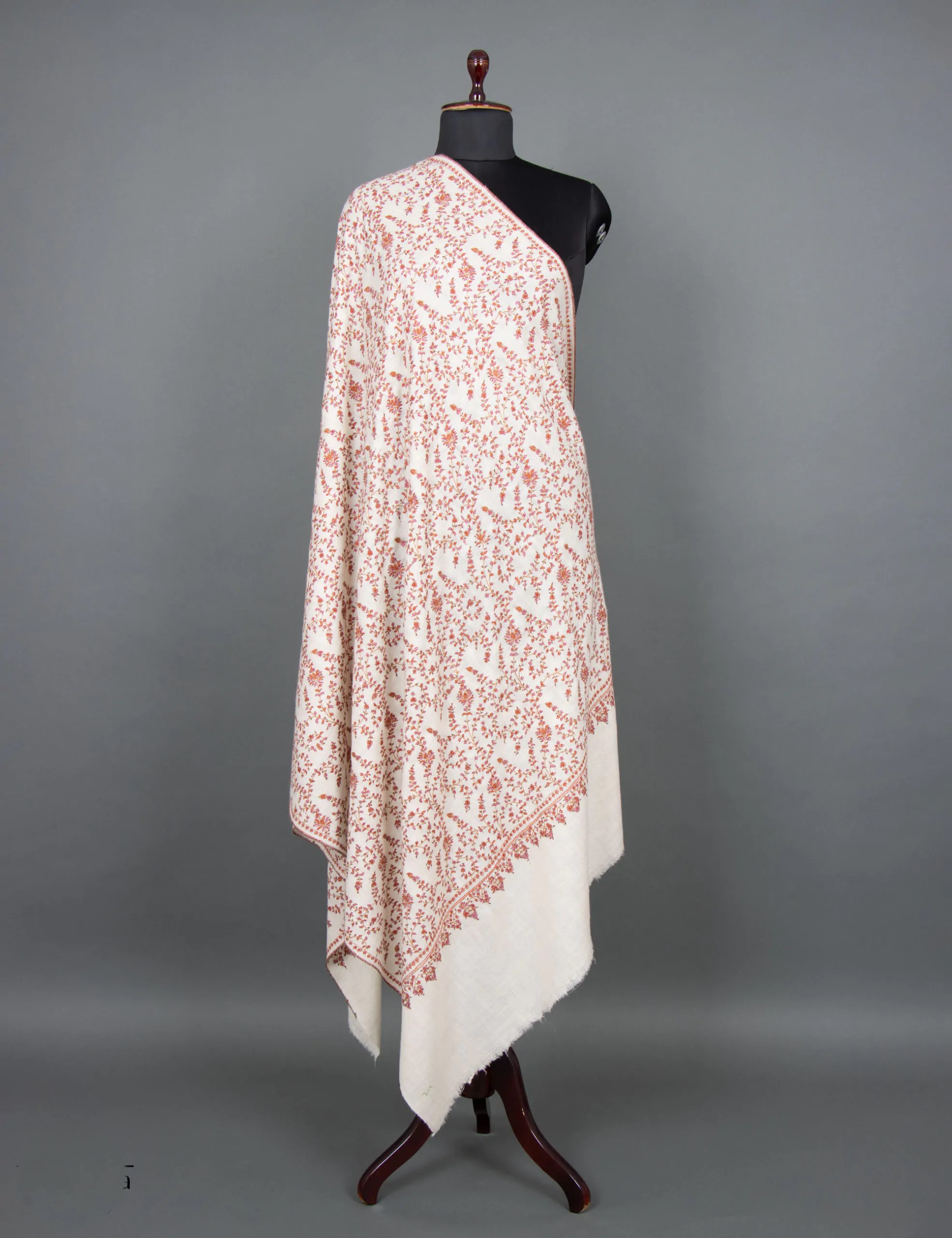 Moonlit Glow White Pashmina Shawl