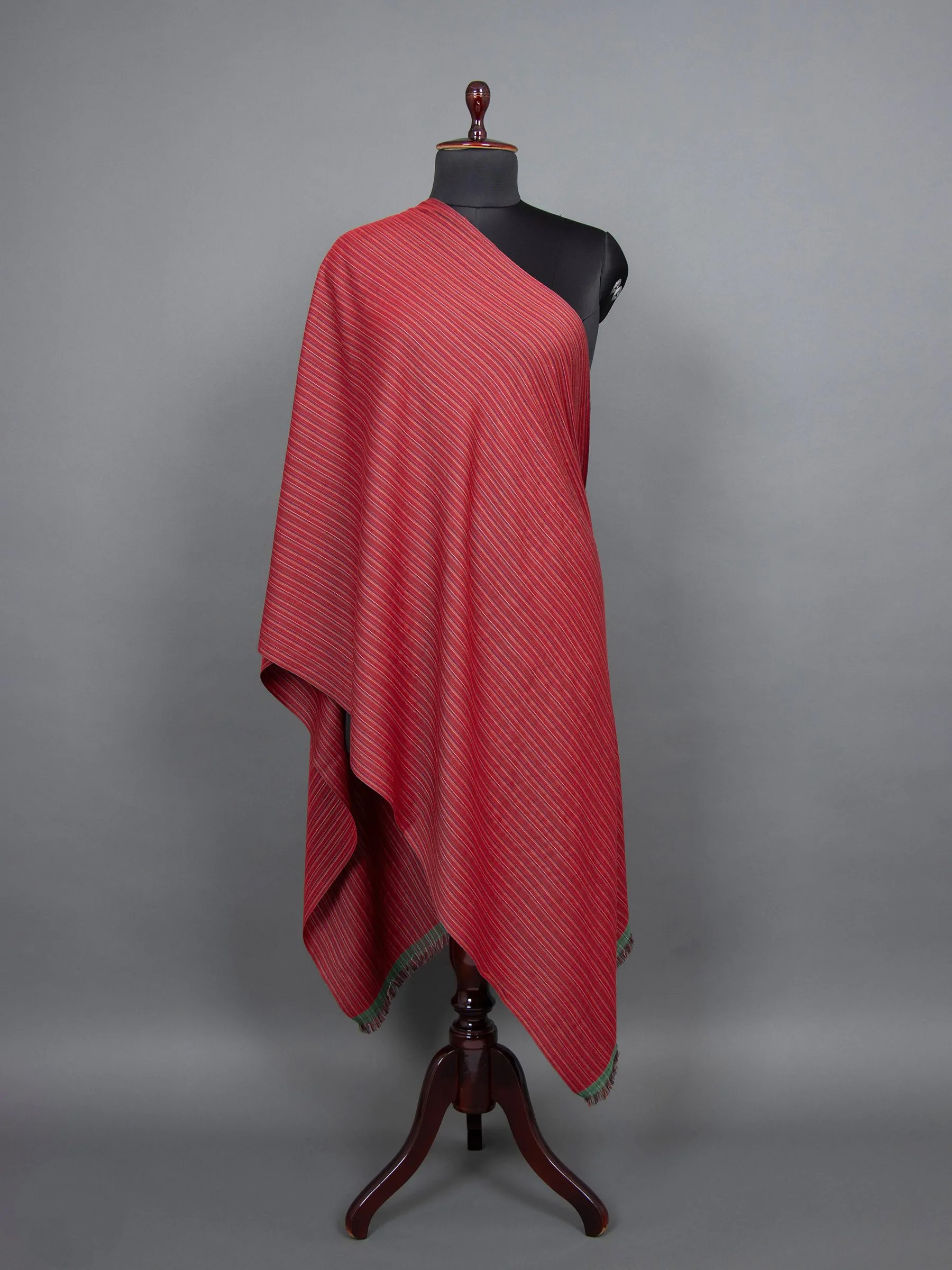 Red Stripes Valentine Merino Wrap