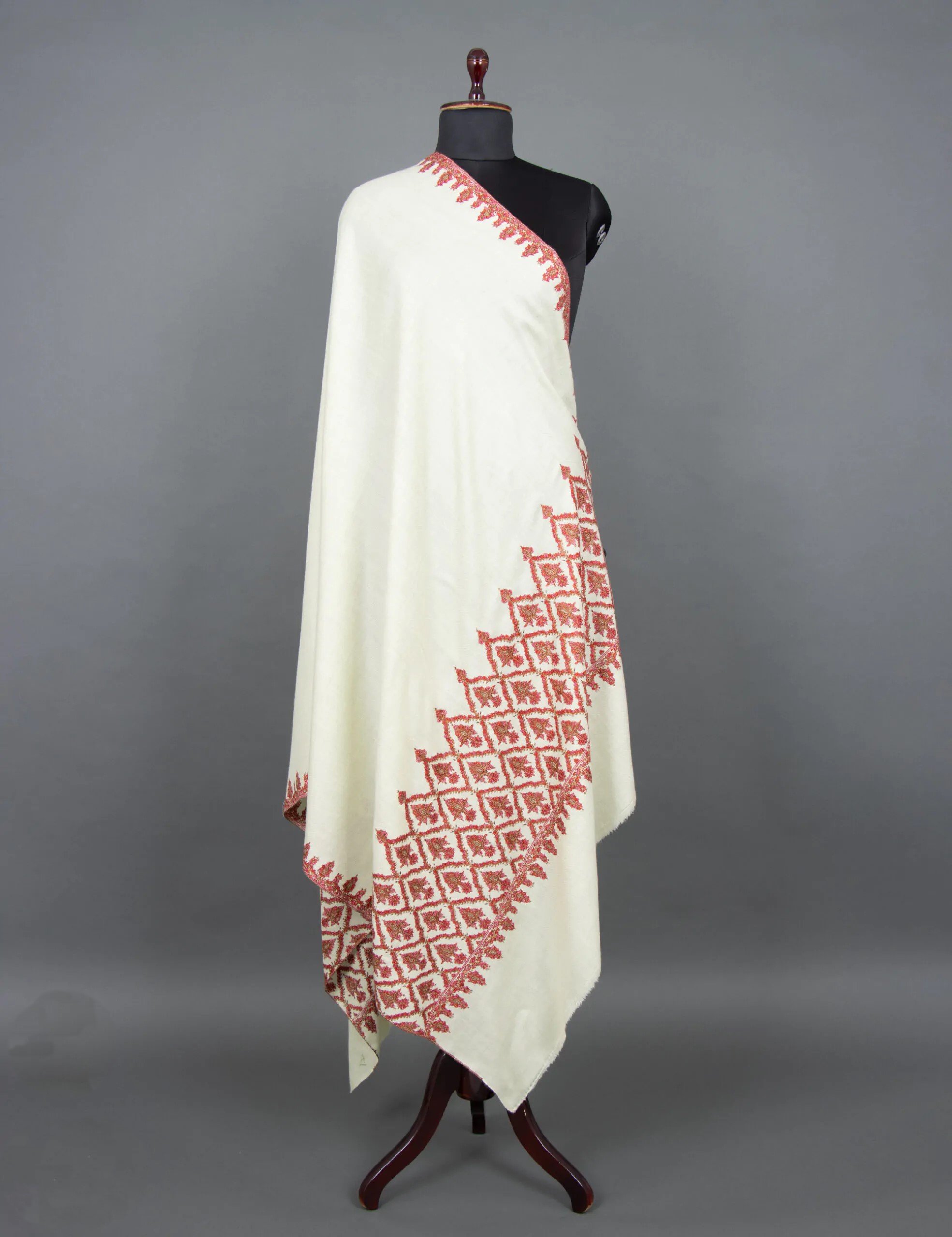 Snowy Horizon Cashmere Shawl