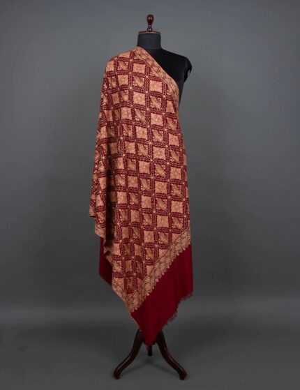 Maroon Mystique Pashmina Jamawar